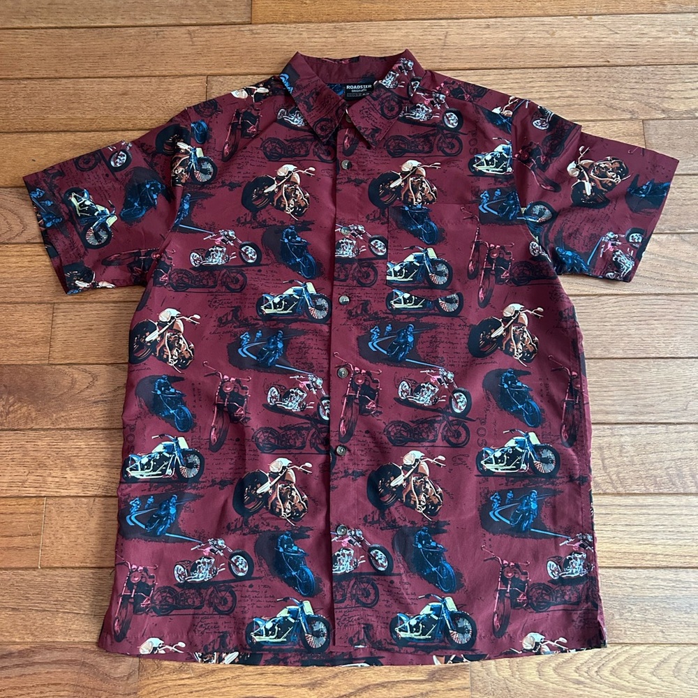 Motorcycle print roadster originals button up
